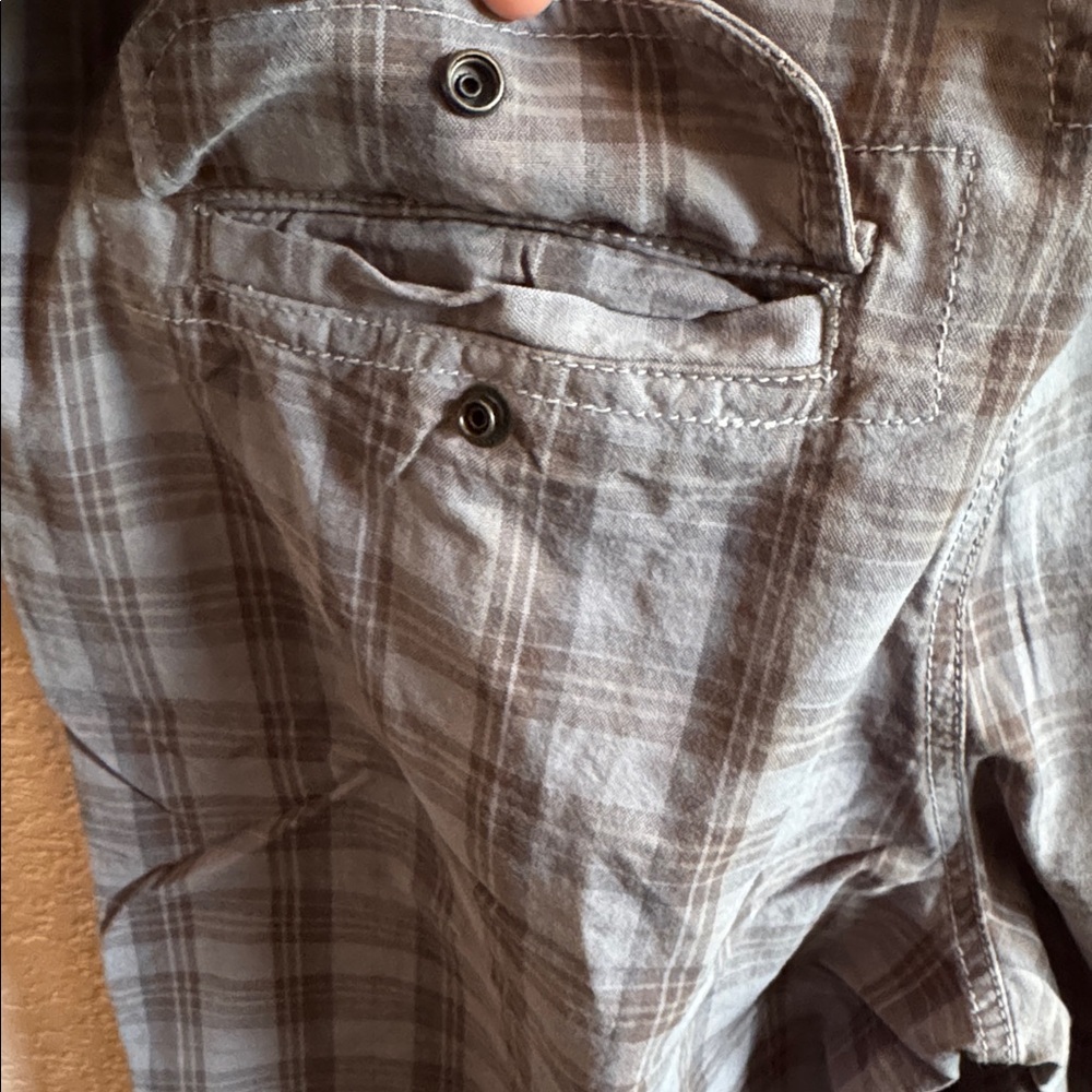 Express Men's Size 30 Plaid Shorts in Gray Preppy Grunge Casual Shorts Pre-owned - Picture 6 of 6